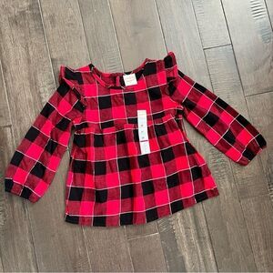 Jumping Beans Buffalo Plaid Shirt Top Toddler 3T
